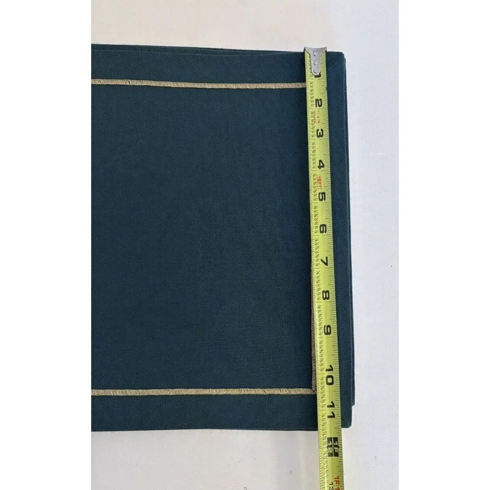 Rose Tree Forest Green Placemats With Gold Embroidery Set of 6